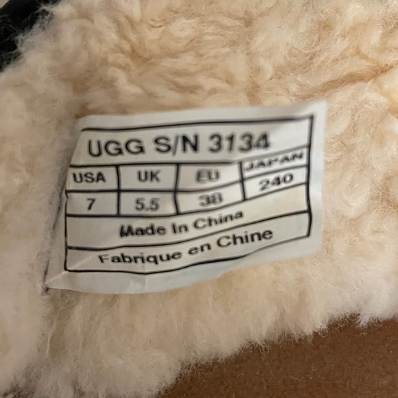 UGG Australia Leather Slides Sheepskin Lined Comfort Sandals Navy Blue Size 7 - Picture 11 of 11